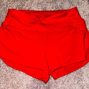Lululemon Red Carnation Track Shorts